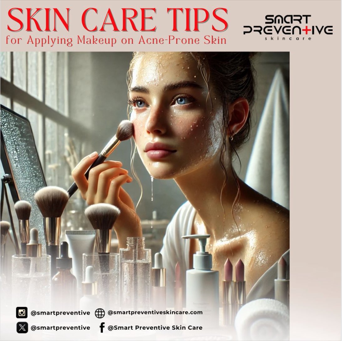 SmartPreventive's tweet image. Got acne-prone skin? 🤔 You can still wear makeup, but proper removal is key! Cleanse gently twice with a mild cleanser or cleansing oil to avoid irritation. Choose makeup with skincare benefits like salicylic acid to support your skin’s health. 💆‍♀️✨ 
#SmartSkincare #SkinHealth