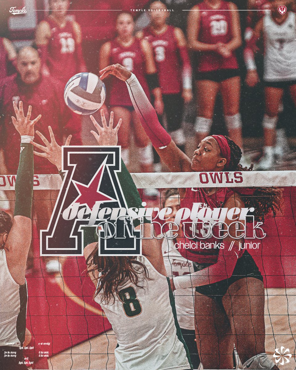 Temple_VB's tweet image. Just the start of bigger things!

Congratulations to Chelci Banks for being earning her 2nd American Athletic Conference Defensive Player of the Week and Sydney Jones for her Freshman of the Week!

🔗 bit.ly/3YfSVj2

#CherryOn #TempleVolleyball #Philly #LetsPacktheMac