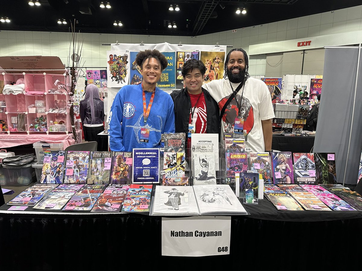 Dorado Quick (@doradoquick) on Twitter photo Grateful to table at <a href="/comicconla/">Los Angeles Comic Con</a> with my guys <a href="/Moellennial/">Morgan Hampton</a> & <a href="/NathanCayanan/">Nathan Cayanan</a>
Milestone, Steel, Ebon, Cyborg, Star Trek and Doc Light stories were on full display. And S/O <a href="/Steph_I_Will/">well, sorta kinda</a> she’s even better IRL #dcomics #idw Grateful to table at <a href="/comicconla/">Los Angeles Comic Con</a> with my guys <a href="/Moellennial/">Morgan Hampton</a> & <a href="/NathanCayanan/">Nathan Cayanan</a>
Milestone, Steel, Ebon, Cyborg, Star Trek and Doc Light stories were on full display. And S/O <a href="/Steph_I_Will/">well, sorta kinda</a> she’s even better IRL #dcomics #idw