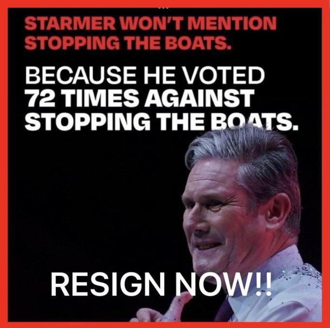 TobyMacallister's tweet photo. 🚨Keir Starmer voted against stopping the boats.
He hasn't smashed the gangs, he hasn't stopped the boats. It's worse than ever.
He stole the election with lies.
We deserve a #NewElectionNow https://t.co/PApt2JYONq