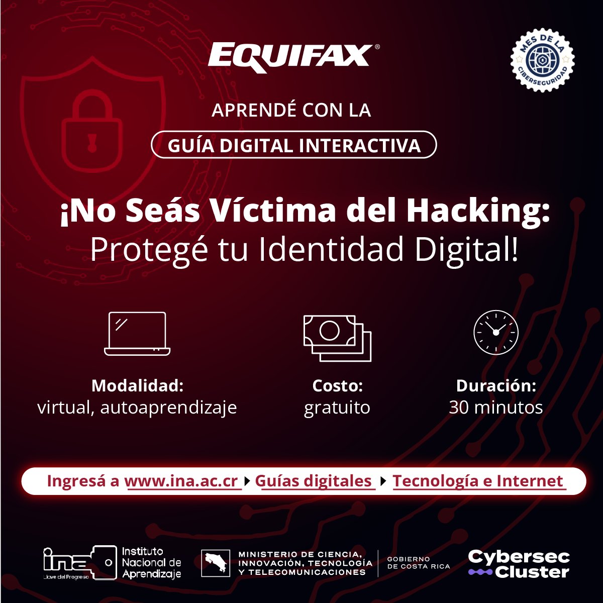 ¡No Seás Víctima del Hacking: Protegé tu Identidad Digital!

Vistá la guía digital inavirtual.ed.cr/pluginfile.php… y aprendé sobre conceptos básicos de la ciberseguridad 🌐 

🎯 Todo público
⏱️ 30 minútos
✅ Esta guía digital es accesible en línea para todas las personas