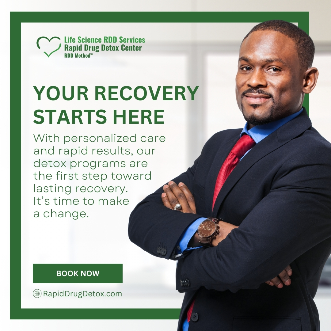 RDDMethod's tweet image. Ready to take the first step toward lasting recovery? Our personalized care and rapid detox results can help you achieve a life free from addiction. It’s time to make a change! 💚  #Recovery #RDDMethod #DrugDetox #NewBeginnings