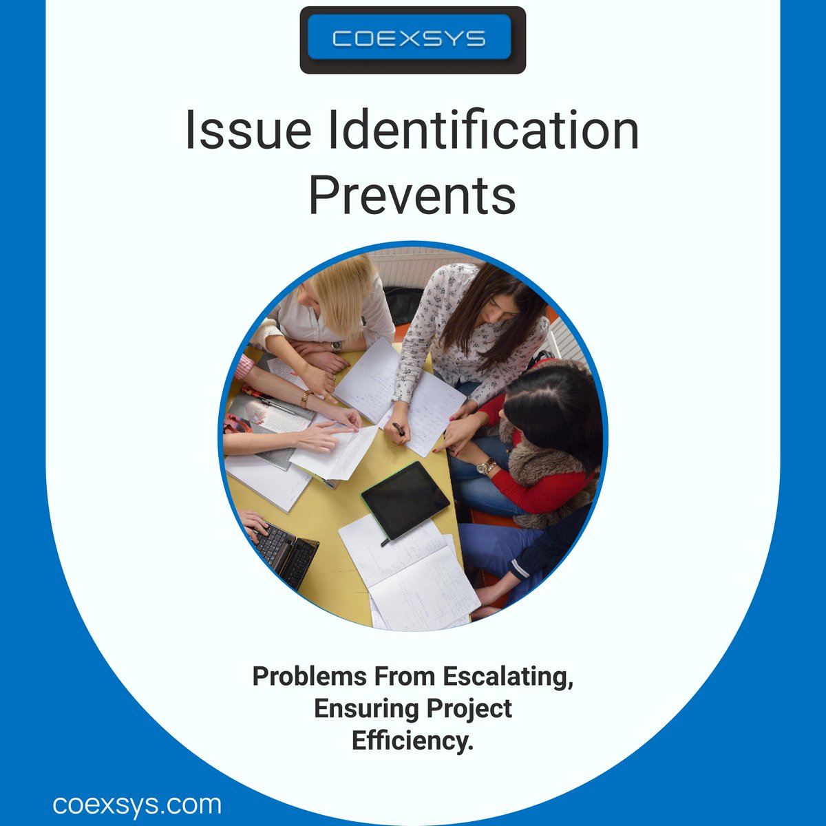 coexsysproject's tweet image. 📢In project management, early issue identification, effective communication & collaboration ensure efficiency. Maintaining detailed documentation & improvement, while teamwork & proactive problem-solving drive project success.
#issuetracker #trackingsoftware #softwareissue