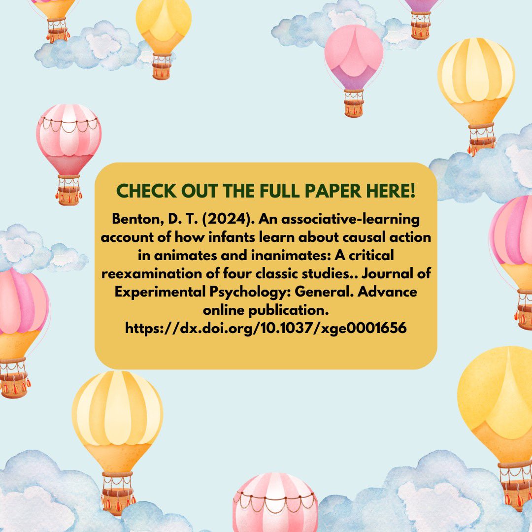 New paper alert 📢 

Our PI (Dr. Deon Benton) just got this paper published! This article examines the findings from *4* classic infant studies, and comes out with results using artificial neural networks to explain the data!