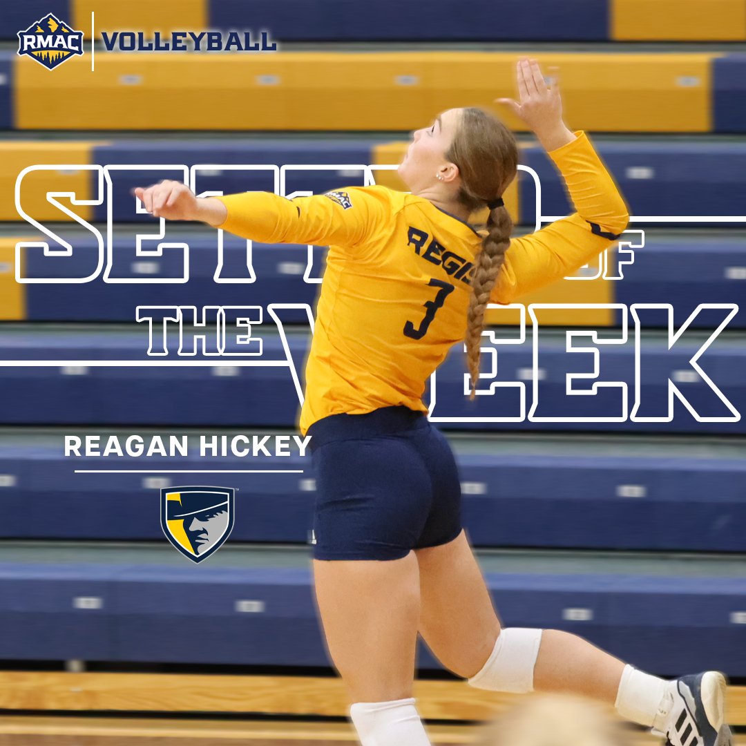 𝙍𝙈𝘼𝘾 𝙑𝙤𝙡𝙡𝙚𝙮𝙗𝙖𝙡𝙡 𝙎𝙚𝙩𝙩𝙚𝙧 𝙤𝙛 𝙩𝙝𝙚 𝙒𝙚𝙚𝙠🏐

<a href="/RegisVolleyball/">Regis University Volleyball</a> Setter Reagan Hickey!

#RangerUp | #EverythingElevated