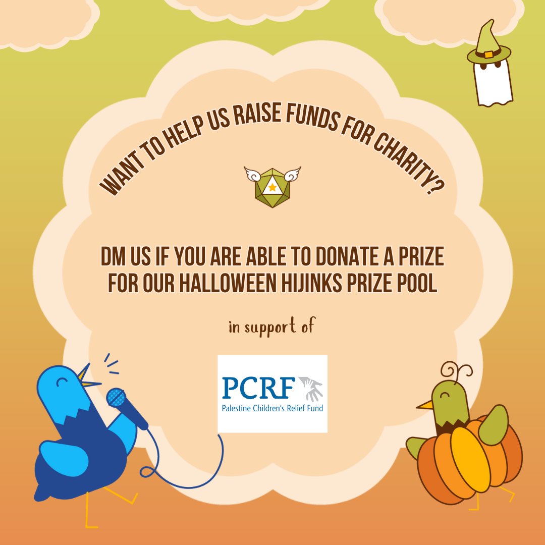 Hear ye! Hear ye! During our #ttrpg streams we like to run giveaways. To raise money for charity, but also to give back to our amazing community on screen, behind the scenes and in chat. Are you willing to donate a prize to our cause? Please get in touch through DM or Discord.