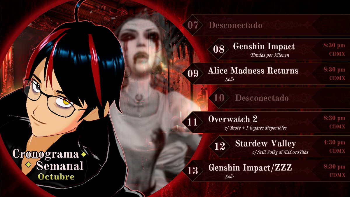 VikamCore's tweet image. En la semana tendremos cositas!!!
- Tiramos por Xilonen
- Alice Madness Returns (juegazo)
- Partidas para enojarnos en OW2
- Colab con Loco y Still en Stardew Valley
- Y Zenless Zone Zero por primera vez.
#Vtuber #GenshinImpact #Xilonen #OVERWATCH #StardewValley