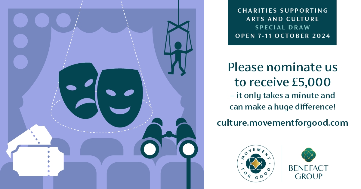 Clare Overton (@missovaltinie) on Twitter photo Please nominate <a href="/Alphabetti/">Alphabetti Theatre</a>  in the #MovementForGood <a href="/benefactgroup/">Benefact Group</a>  draw for a whopping £5K!
culture.movementforgood.com/#nominatenow
Charity Name - Alphabetti Theatre
Charity Type - Community Please nominate <a href="/Alphabetti/">Alphabetti Theatre</a>  in the #MovementForGood <a href="/benefactgroup/">Benefact Group</a>  draw for a whopping £5K!
culture.movementforgood.com/#nominatenow
Charity Name - Alphabetti Theatre
Charity Type - Community