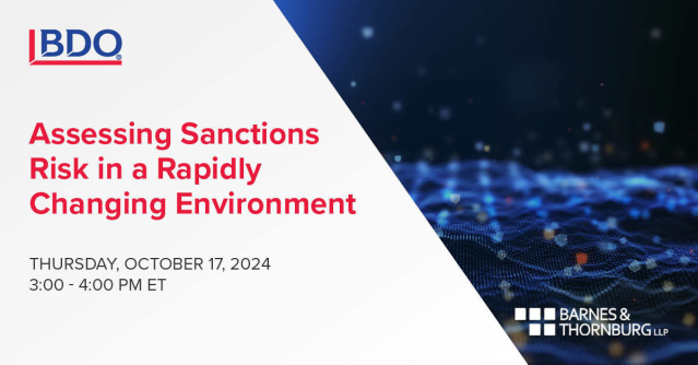 Join <a href="/BDO_USA/">BDO USA</a> and @BTLawNews professionals in this 10/17 webcast on the evolving export compliance landscape and practical steps to avoid costly violations. dy.si/qHXsK