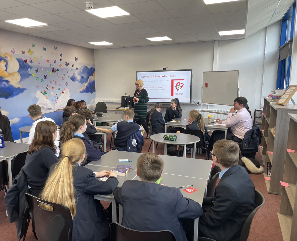 We are very grateful to Kath from⁦⁦<a href="/CaritasSalford/">Caritas Salford</a>⁩ who visited school today to train pupils as Caritas Ambassadors and deliver CPD to staff #AspireAchieveServe
