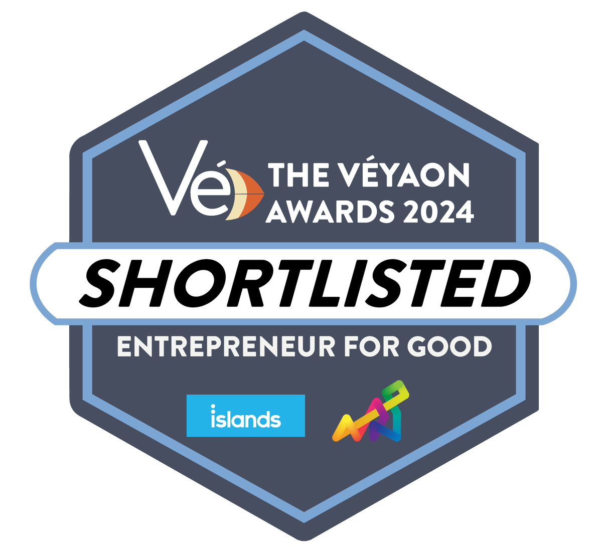 This is exciting! We are delighted to have made the shortlist for the Digital Greenhouse Guernsey Véyaon Awards in the category for Entrepreneur for Good Award, sponsored by Islands. 
<a href="/digigreenhouse/">Digital Greenhouse</a> <a href="/IslandsIns/">Islands</a> 
#véyaonawards