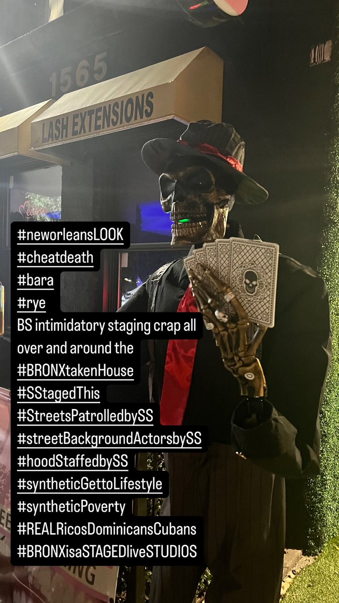 sammcnary's tweet image. #neworleansLOOK
#cheatdeath
#bara
#rye
BS intimidatory staging crap all over and around the #BRONXtakenHouse
#SStagedThis
#StreetsPatrolledbySS
#streetBackgroundActorsbySS
#hoodStaffedbySS
#syntheticGettoLifestyle
#REALRicosDominicansCubans
#BRONXisaSTAGEDliveSTUDIOS