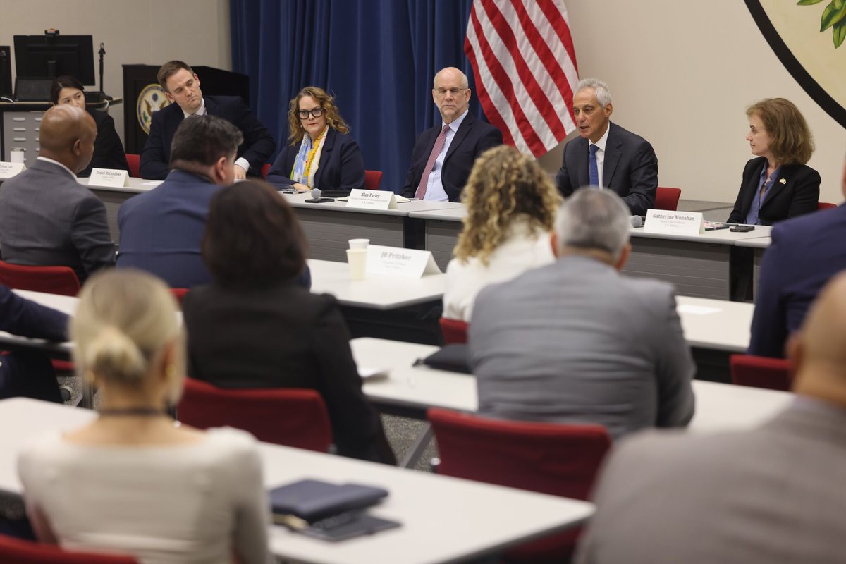 johnatkinsonil's tweet image. It was great to start today at the United States Embassy in Japan (@usembassytokyo) with @USAmbJapan Rahm Emanuel and his team where we learned about the impactful work they have been doing to strengthen relationships in the region. We also gained insights into the positive…