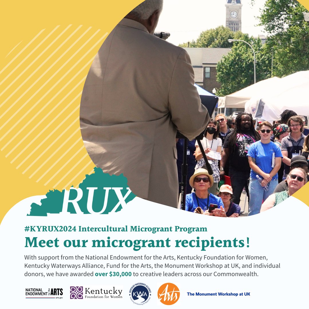 Announcing our 2024 Intercultural Microgrant recipients! 🎉 RUX awarded over $30,000 to creative leaders across Kentucky. Combined with our Artists Respond grant cycle, RUX has granted over $65,000 to Kentuckians since just this August. Meet the grantees: kyrux.org/blog/2024-inte…