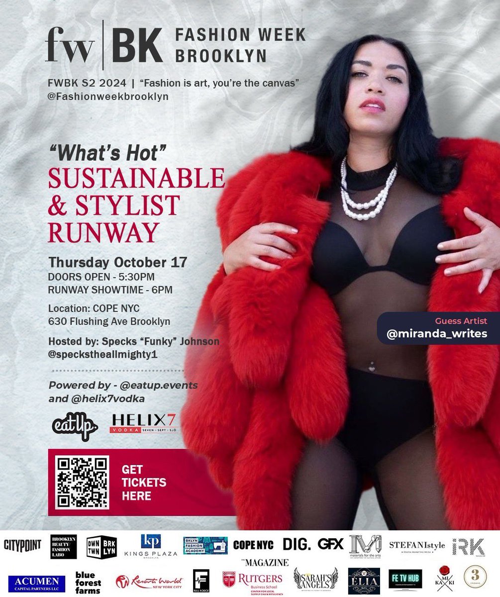 Come out as I will be performing my new single “POSE”  let’s have some fun shall we!!

<a href="/FashionWeekBK/">FashionWeek Brooklyn</a> knows how to keep it hot!!!! 

<a href="/tommiesunshine/">Tommie Sunshine ✊</a> please come! ❤️🎶