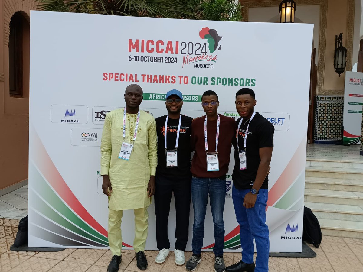 🫡 Day 2 <a href="/MICCAI_Society/">MICCAI</a> ‘24 ✅

🤝 Made many new friends and connections &amp; expanding our network.

👋 There is still time to meet us at #MICCAI2024 to learn about how we are #democratizing imaging in Africa &amp; #LMICs, using the power of AI. 

🤜 Come meet us tomorrow. 

<a href="/MiccaiS/">MICCAI</a>