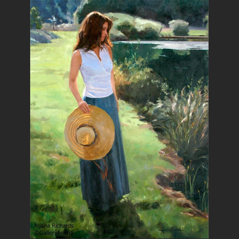 “Sunlight on the Lake.”
32x24 inches, oil.