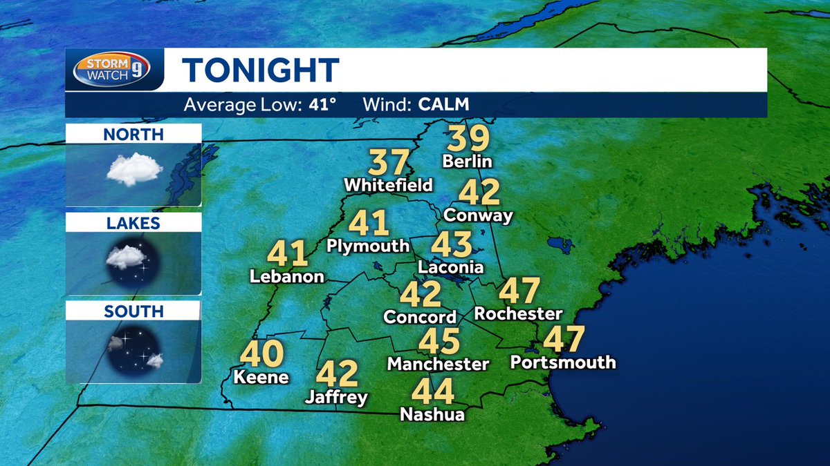 Good evening, you'll find tonight's forecast for NH below! Check out our weather blog: wmur.com/weather