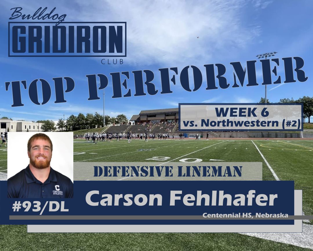 Defensive Lineman - Carson Fehlhafer (#93/DL)**
** GPAC and NAIA Defensive Player of the Week