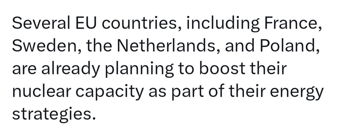 Já não era sem tempo... a Europa a acordar.

Independência energética é essencial para o desenvolvimento dos países.

O nuclear é a solução mais eficaz.