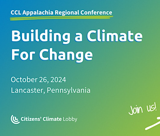 CclPhilly's tweet photo. Our northern conference is happening in Lancaster, PA on October 26! There will be lots of opportunities to network with other volunteers making a difference in their own communities. Lunch is included.

To sign up, visit this link: https://t.co/TeRDZB6E3D

#climateaction #PA https://t.co/2jhAE6M2cu