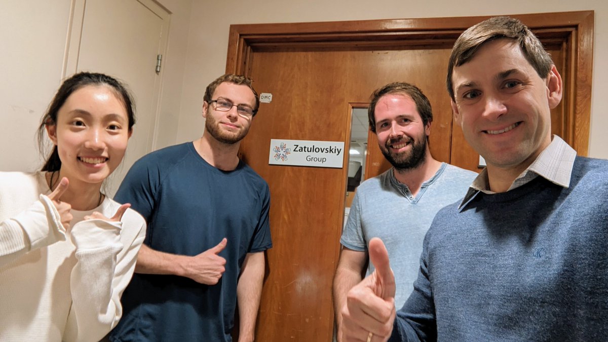 Zatulovskiy_E's tweet photo. A new academic year is here, and we’ve got our first lab photo! Thrilled to welcome Ruyi, who will study size regulation in stem cells, and Owen, who will focus on nucleus size. Big thanks to @RichardJSmith_ for help with lab setup, and to @CamBiochem for the shiny new door sign! https://t.co/cRMzr2EtIo