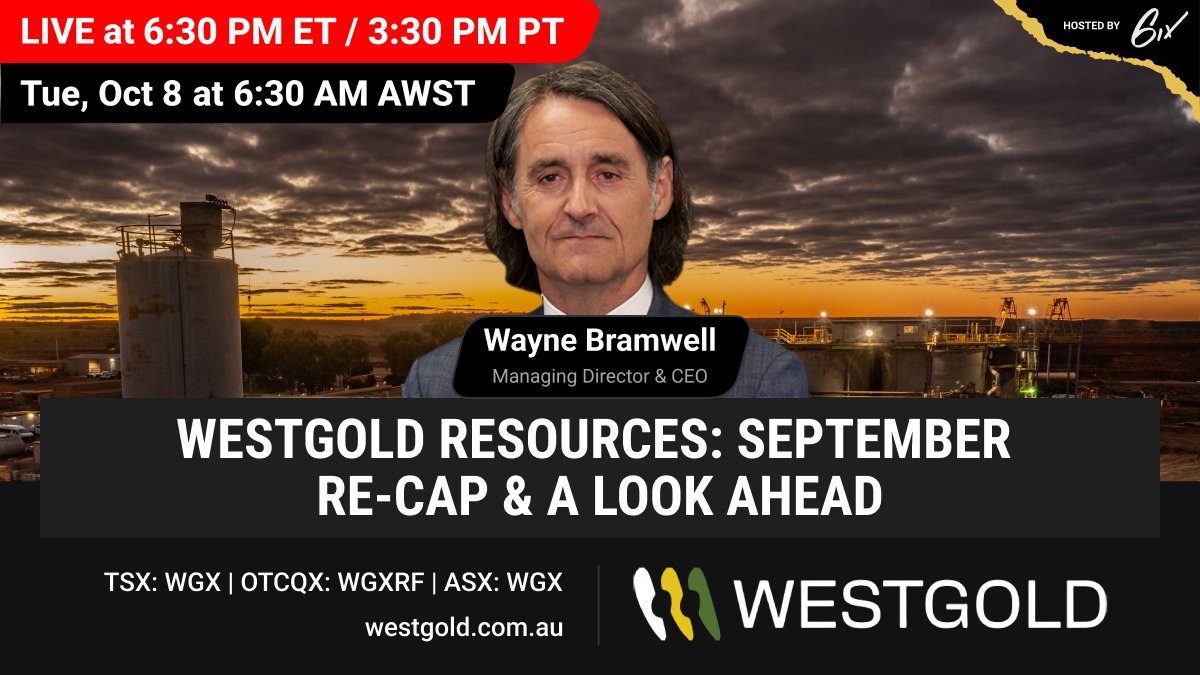 $WGX CEO Wayne Bramwell shares updates from Beta Hunt in 1 hour. 

Topics: Fletcher Exploration Target, South Junction mining, and high-grade gold at Western Flanks. 

Register now: bit.ly/4gRWDGX