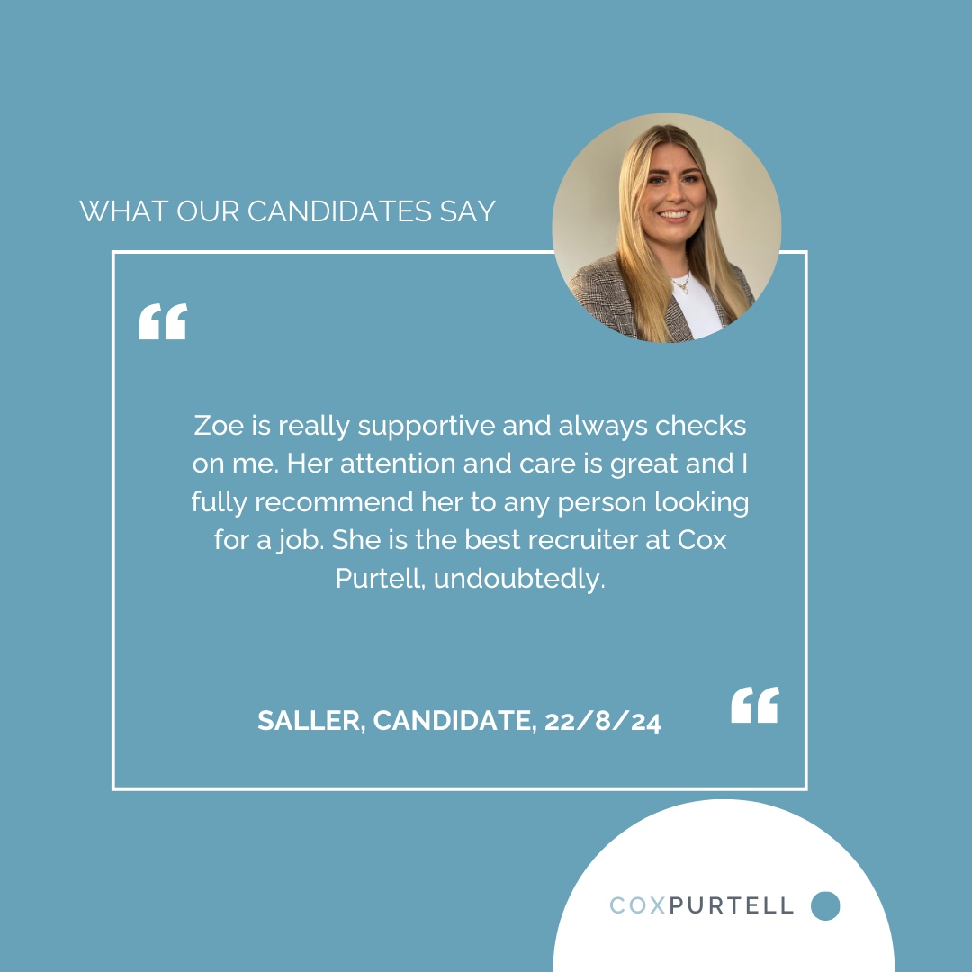 CoxPurtell's tweet image. Huge Congratulations to the fabulous Zoe, who won Recruiter Insider&apos;s &apos;Best Consultant: Candidate Experience&apos; for Q3! Very well deserved of course 😃 

#CoxPurtell #TechRecruitment #GovRecruitment #BusinessSupport #LifeatCP #Recruiter #RecruitersOfSydney #Recruitment #recruite...