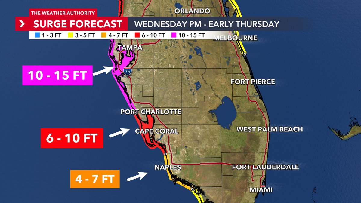 #BREAKING: Milton has increased to 180 mph with pressure dropping to 905 mb as of the 5 PM update. #Milton is now the strongest hurricane in the Gulf of Mexico in nearly 20 years (Hurricane Rita - 2005). Hurricane Warning is now in effect locally for Lee, Charlotte, Sarasota,