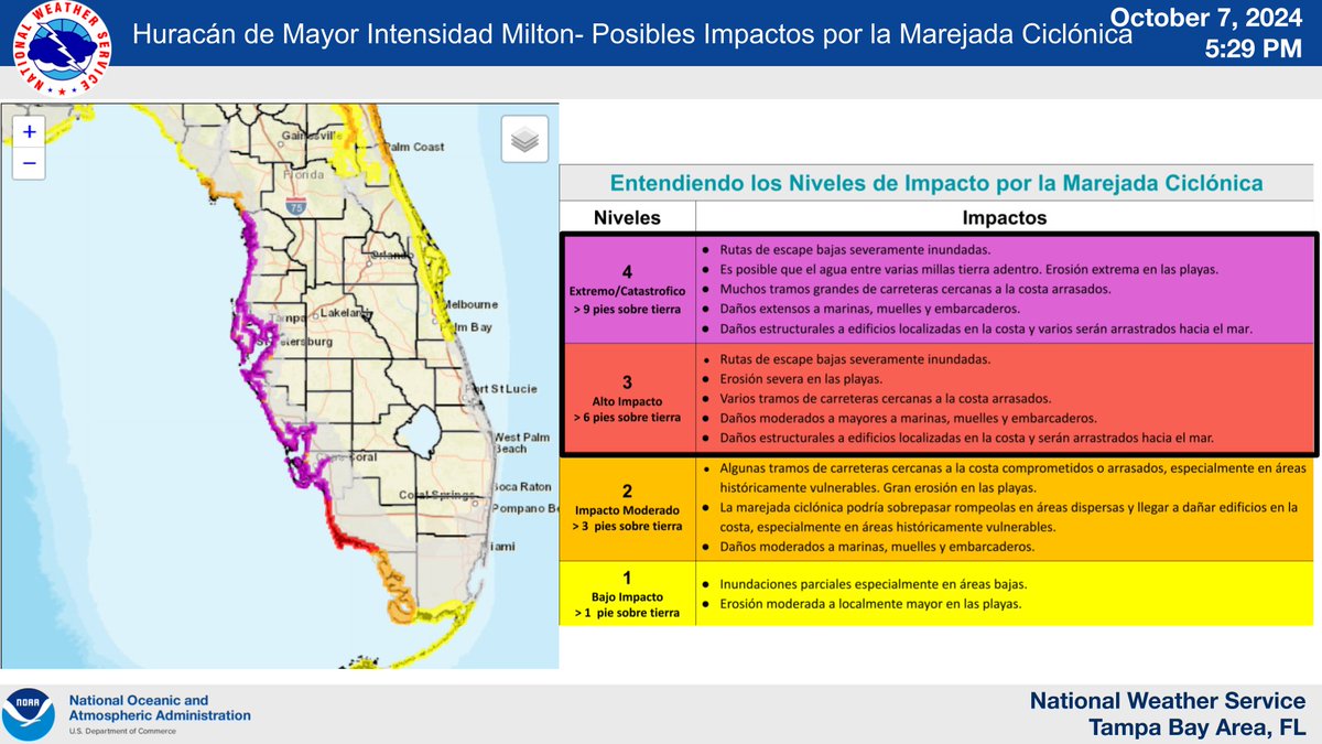 NWSTampaBay's tweet image. (1/3) Hurricane #Milton Update - 10/7 - 5PM

⚠️If the storm stays on the current track, it will be the worst storm to impact the Tampa area in over 100 years.  🗣️ Please evacuate if told to do so.  
⚠️ Complete all prep before tomorrow night

#FLwx