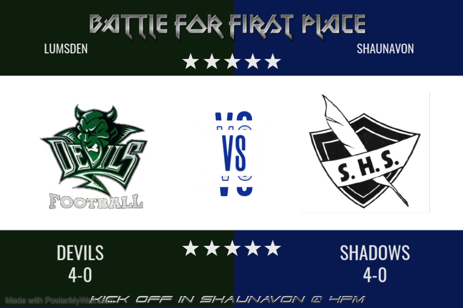 Battle of undefeated as the Sr. Devils travel west to take on <a href="/SHS_Shadows/">Shaunavon Shadows</a> .  This game will decide first place in the conference.
#rolldevs