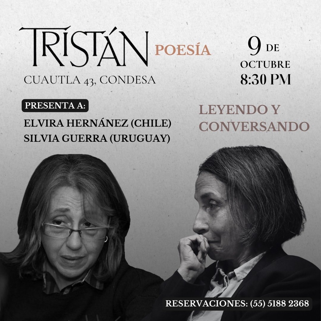 pedrosco's tweet photo. Dos de las mejores mujeres poetas en español. ¡Vengan! https://t.co/Gj2YqSVNkM