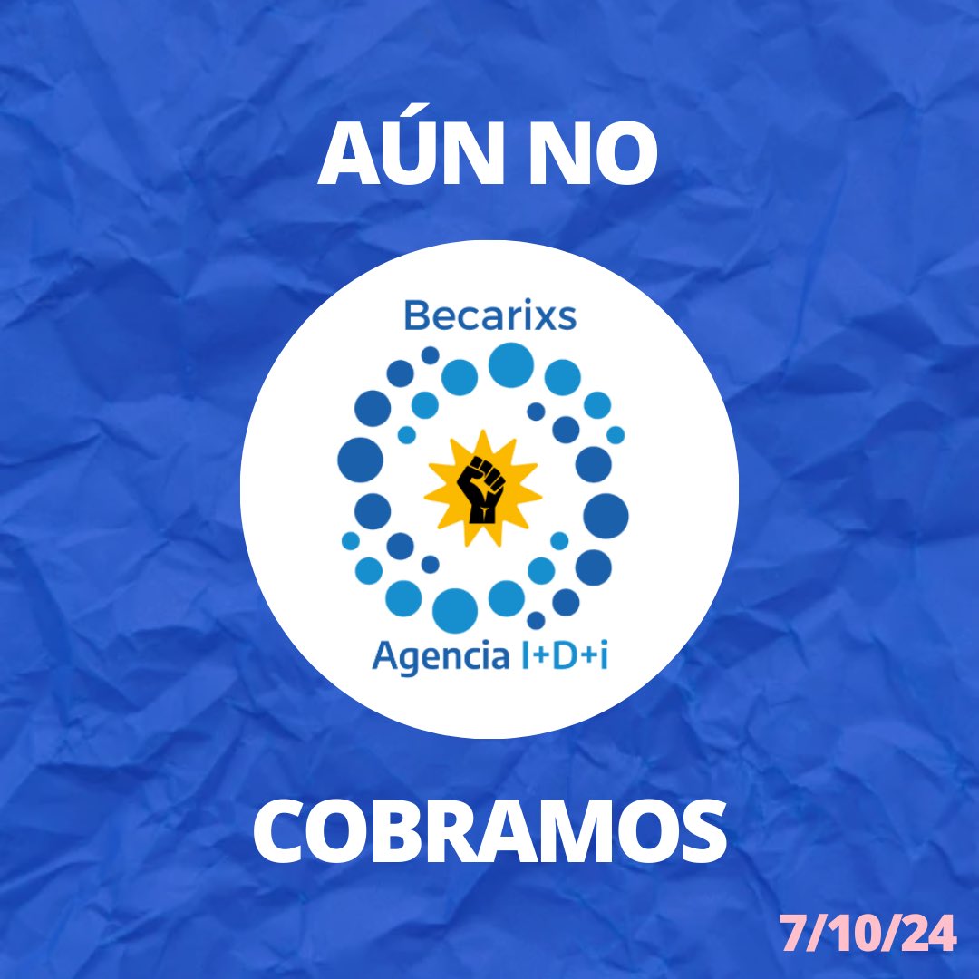 Siempre cobramos nuestra beca el quinto día hábil de cada mes. 

⚠️ Siendo 7/10, todavía no recibimos noticias del estipendio correspondiente por nuestro trabajo durante el mes de septiembre ⚠️