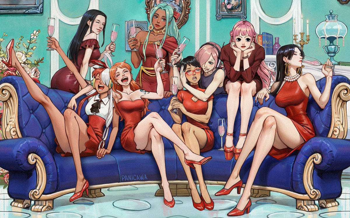 panicawa's tweet image. Ladies in red, final version! #OnePiece
