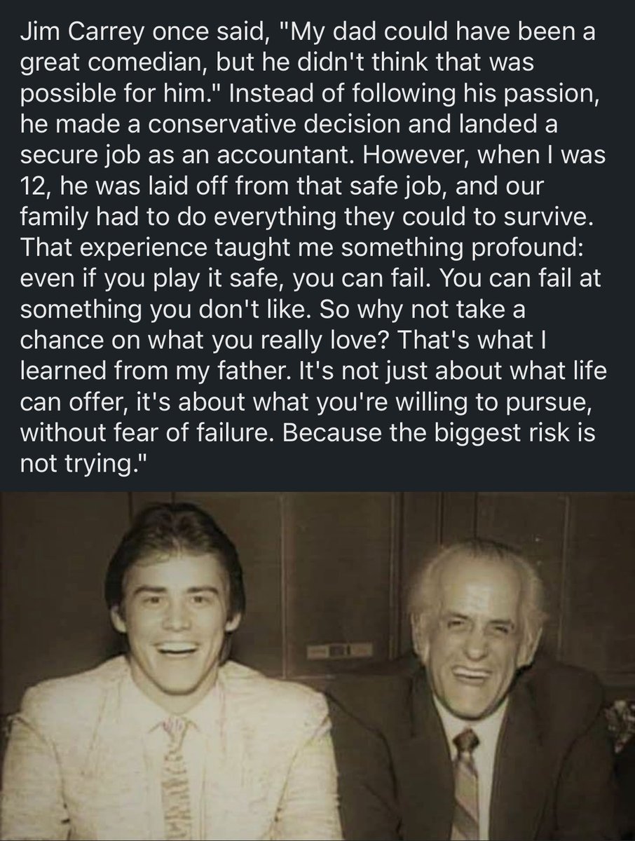The biggest risk is regret