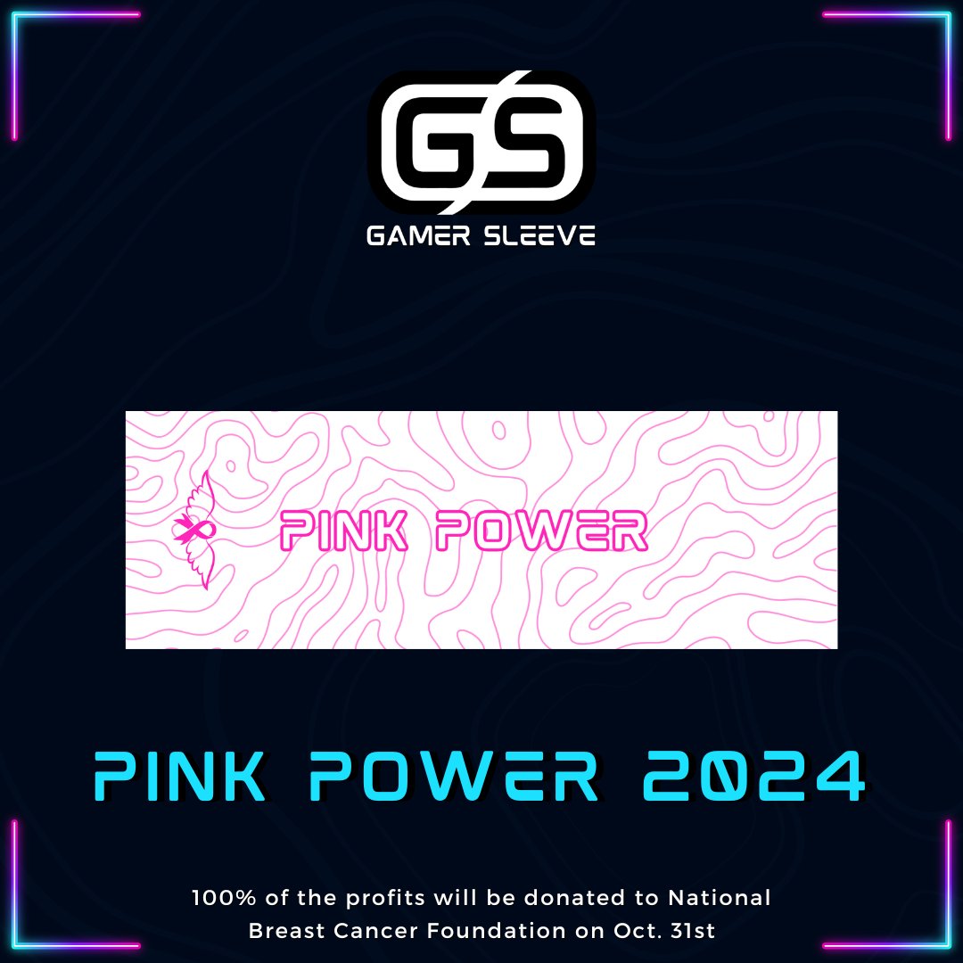 𝙋𝙞𝙣𝙠 𝙋𝙤𝙬𝙚𝙧 𝟮𝟬𝟮𝟰
•
This 3rd annual limited edition sleeve has 100% of profits donated to the National Breast Cancer Foundation. <a href="/NBCF/">NBCF</a> 
•
Join us as we help raise money and awareness for a great cause!! 
•
gamer-sleeve.com/products/pink-…