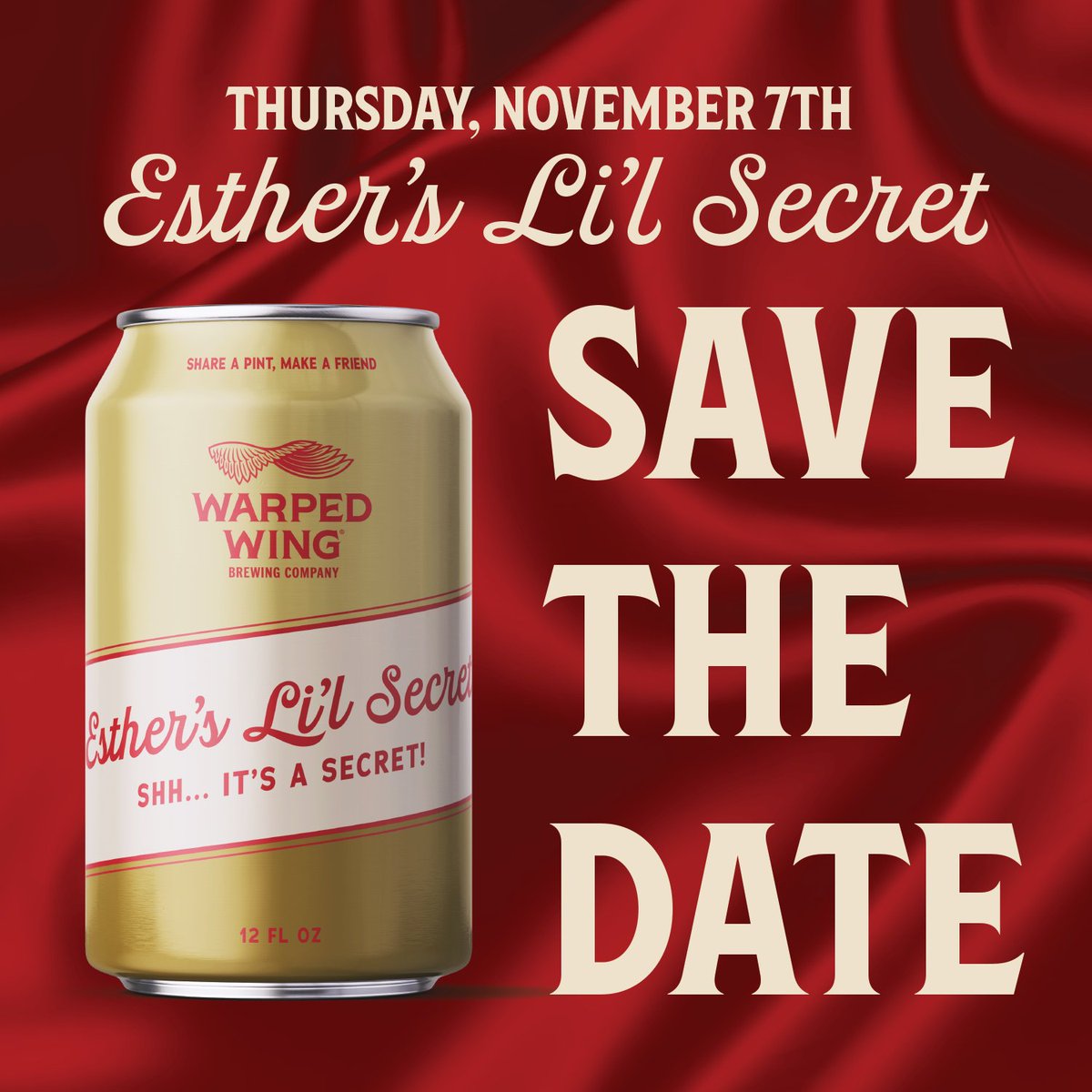 It's almost time to reveal #Dayton's best kept secret...

Save the date for November 7th! #warpedwing #staywarped #estherslilsecret #estherprice #dayton #daytonohio #ohio #ohiocraftbeer #drinkbeermadehere #ohiomade #madeinohio

facebook.com/events/1562598…