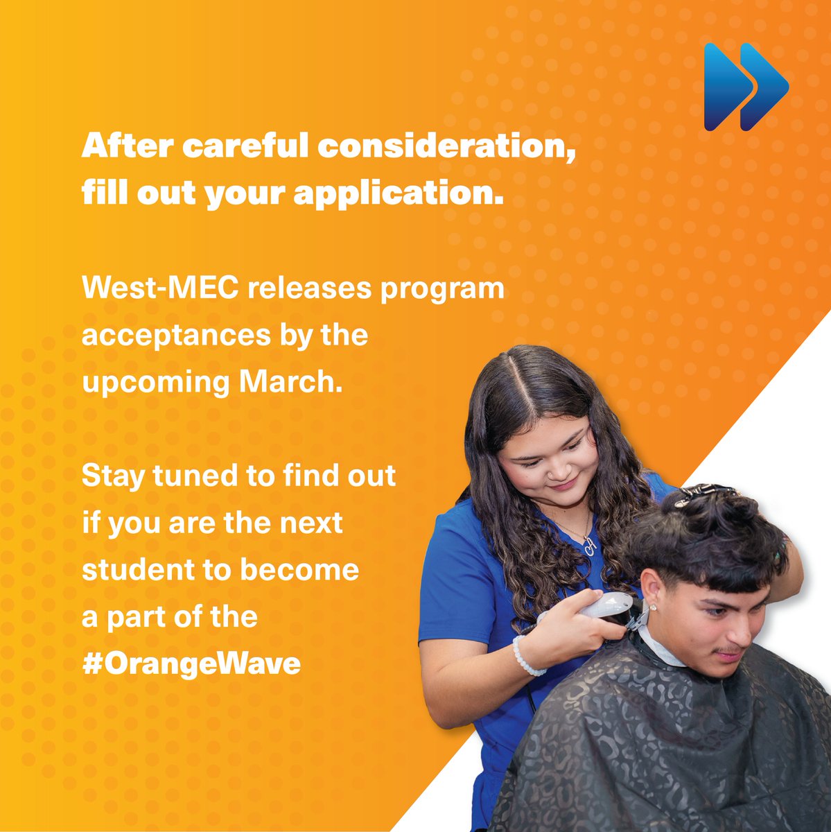westmec's tweet photo. It's almost that time of year where programs applications are officially open for the 2025 - 2026 school year!📝

Take a look at some tips provided by staff in order to ensure that you are set up for success this application season.

#WestMec #CareerTechEd #GenerationOrange https://t.co/KvVmC6780m