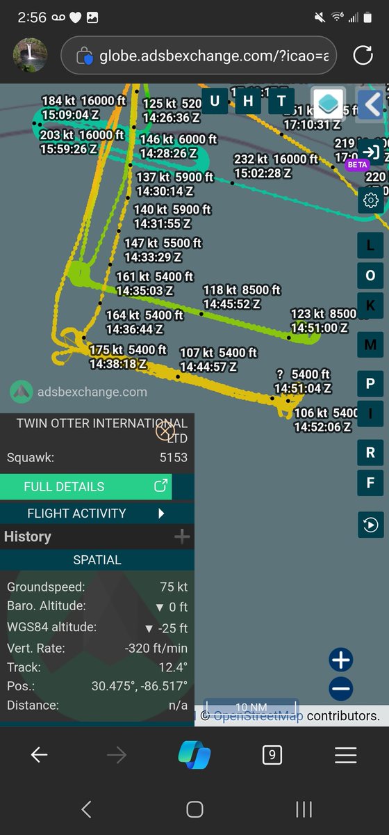 norb420's tweet photo. 8) #AE6E80 as #DAGGR99
#AD0ADF as #MTH4
#A4064C as #MTH9
#A91710 as #ARZ685
#DAGGR99 was flying a 20ish miles racetrack pattern at 16,000 feet. #MTH4 was flying at 8,500 feet to the south of #DAGGR99 and #MTH9 was flying at 5,400 to the south of #MTH4. #ARZ685 looked to join in on the fun flying at 17,000 feet east of the other 3. DAGGR has switched between 33 and 99 on this trip.