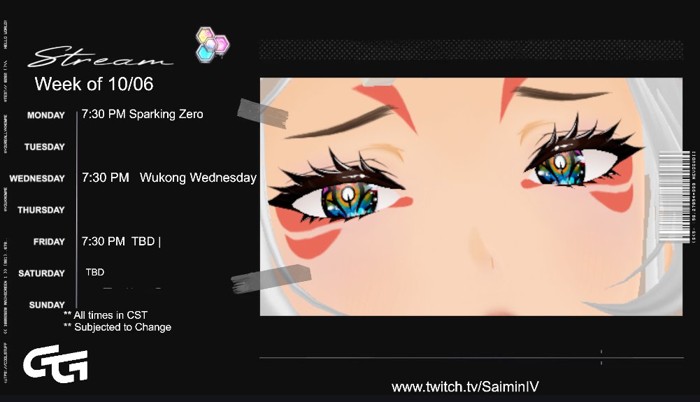 SaiminIV's tweet image. I hope you all had a fantastic weekend. Times are scary, please stay safe and evacuate as needed. 

Sparking Zero is out for pre-order deluxe+ and so is this week's schedule!