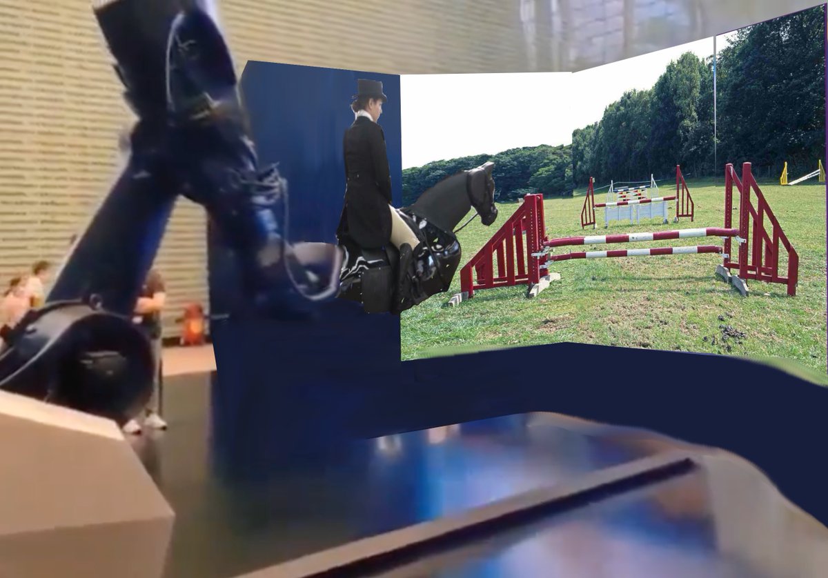 Horse_Techie's tweet image. Imagine your first experience of a horse was when you rode a showjumper and won an Olympic Gold Medal in a shopping mall! #HorseTech #KukaRobot #RacewoodSimulator  #Racewood