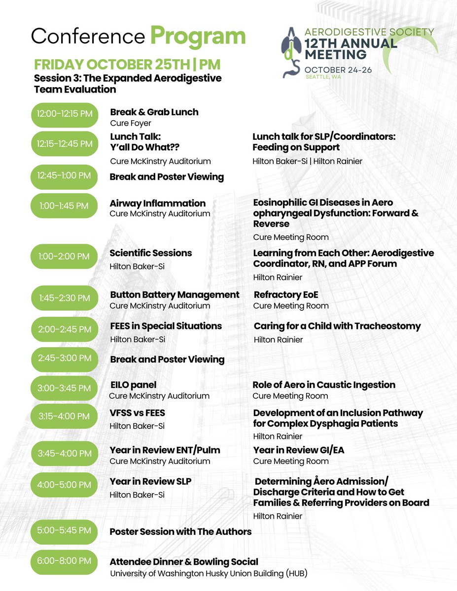 Join us for the 12th Annual Aerodigestive Society Meeting!

Check out our jam-packed agenda and dive into expert-led sessions, hands-on workshops, and networking! Don’t miss out on cutting-edge insights in Aerodigestive care.

🔗 ow.ly/M2JU50SKAux

#Aerodigestive2024