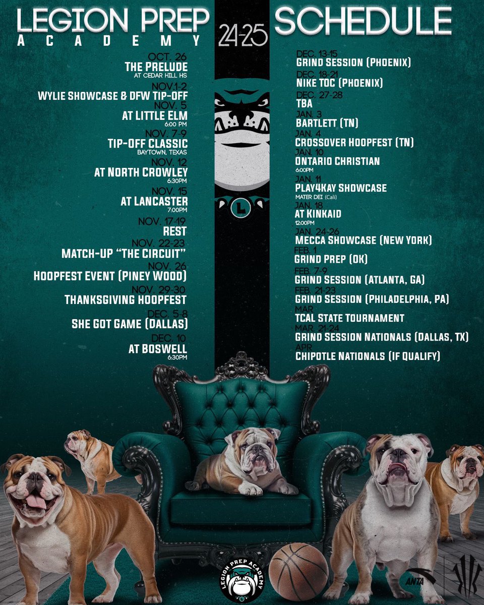 #WeAreLegion | 🖤🤍🐶
Season Schedule 2024-25