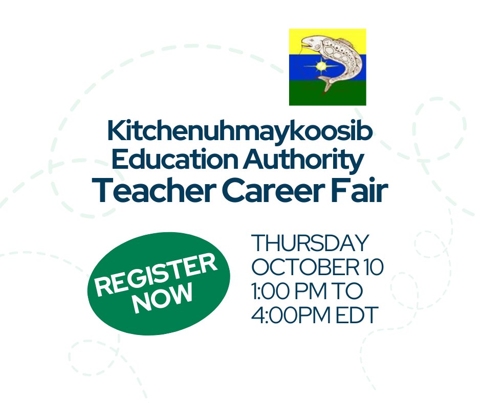 🌿 Kitchenuhmaykoosib Education Authority Teacher Career Fair ✨

Connect with a collaborative school team that values emotional and social intelligence and explore diverse teaching jobs in a community rich in tradition and history 🕰️🤝

RSVP here 👉 bit.ly/4eOXA15