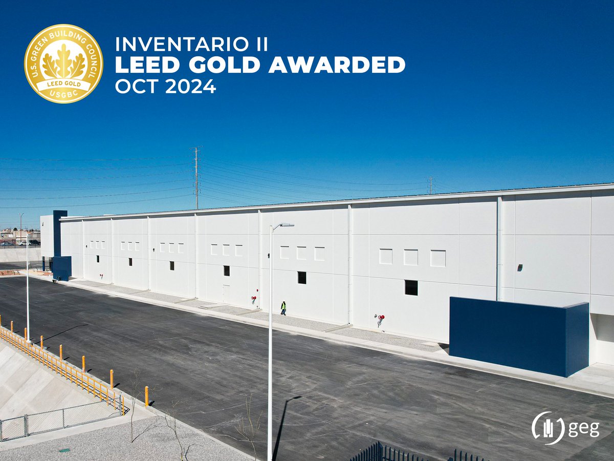 Tenemos el honor de anunciar que nuestro proyecto IIG - INVENTARIO II, ubicado en Ciudad Juárez, Chihuahua, obtuvo la certificación LEED Gold acreditando como un proyecto sostenible y que impulsa el uso eficiente de recursos.