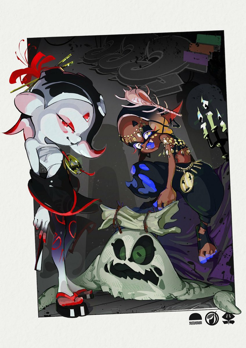 Sketch_Zee_'s tweet photo. Next splatfest art redraw: zombie vs skeleton vs ghost aka cuntoween https://t.co/ogHT5w9v1A
