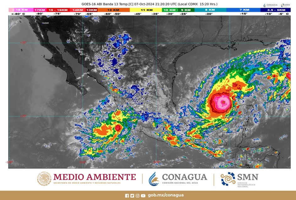conagua_mx's tweet photo. #AvisoMeteorológico
#Milton se mantiene como #Huracán de categoría 5 en la escala #SaffirSimpson.

Más información en: 
https://t.co/zIDOCYSSau https://t.co/XBnO7rKym1