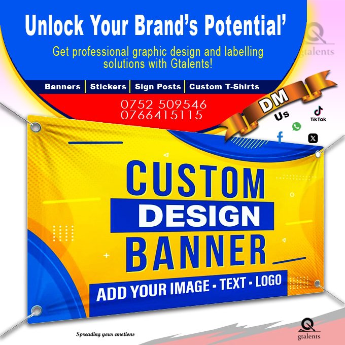 Elevate your business visibility by making a lasting impression... Get branding solutions for your business with us just DM Us for Banners, Stickers, Sign posts, T-shirts etc.