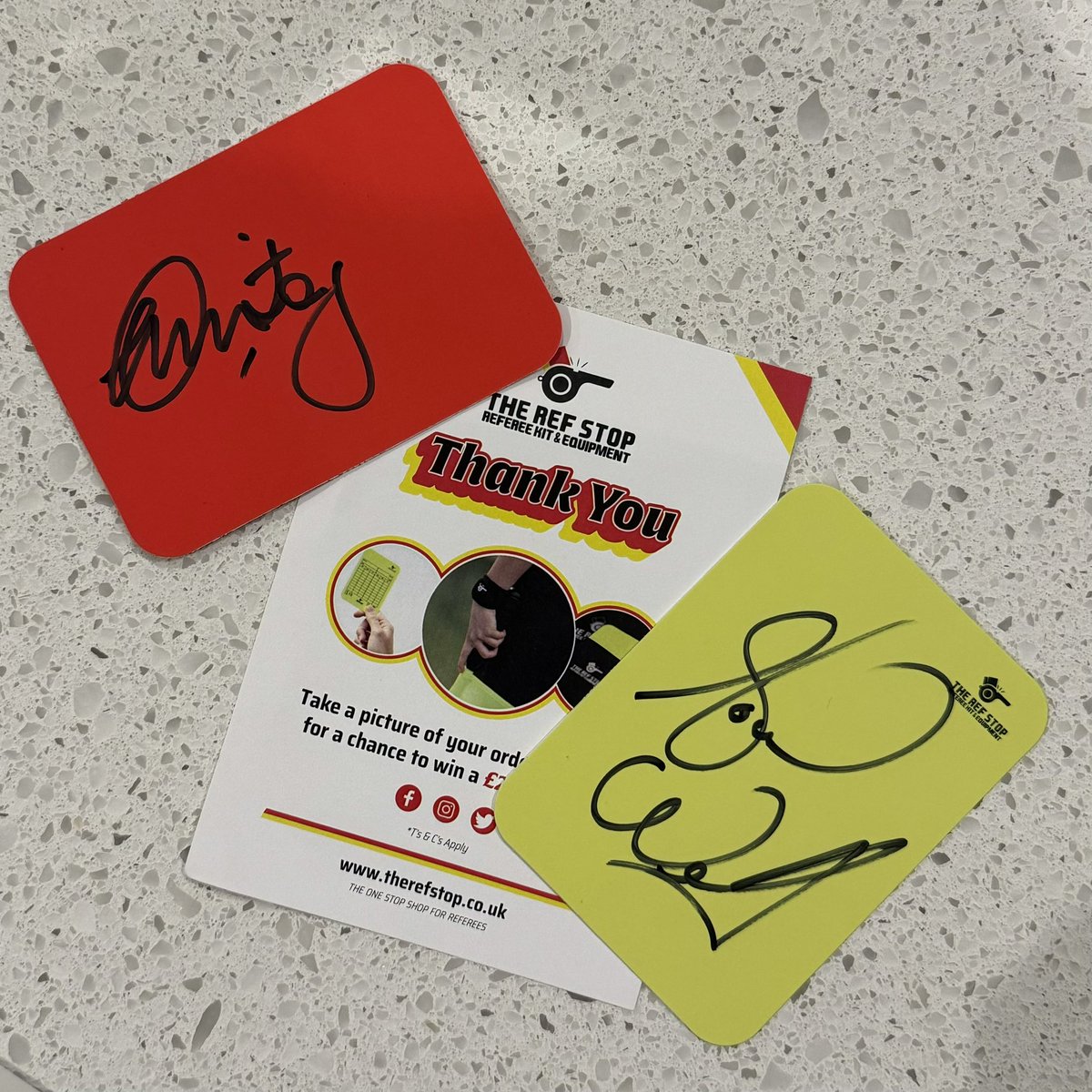 It’s arrived!

Incredibly thankful to the team over at <a href="/TheRefStop/">The Ref Stop</a> - what an incredible competition! And I NEVER win anything!

Incredibly proud to have signed cards by <a href="/FA_PGMOL/">PGMOL</a> Chief Refereeing Officer, Howard Webb and also the incredible <a href="/MrChrisFoy/">Chris Foy</a> - two simply inspirational