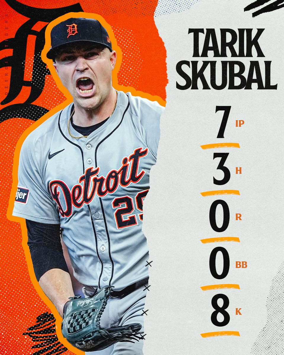 Tarik Skubal's #postseason numbers through 2 starts:

13 IP, 7 H, 0 R, 1 BB, 14 K